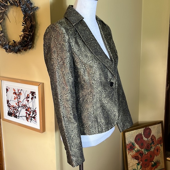 JAMES PERSE size 1 Small MOSS JACKET Jacquard Blazer Festive Holiday $225 NEW - Picture 3 of 16